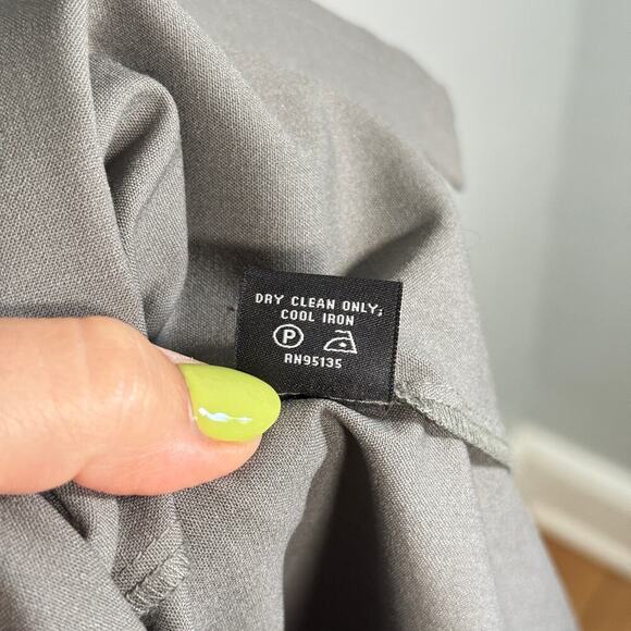 Lafayette 148 New York Wool Shirt Dress Size 8 Grey Minimalist Utility Midi - Picture 6 of 8